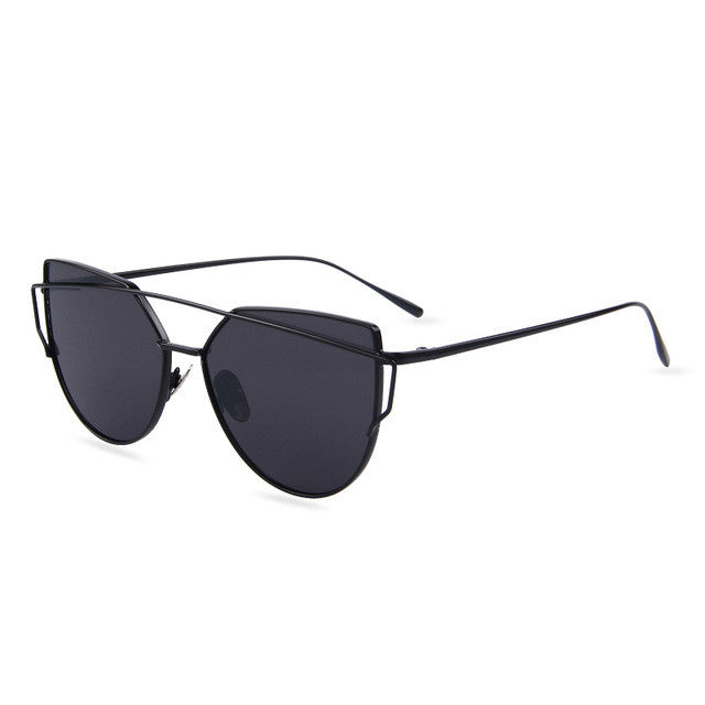 Flat Lens Cat Eye Sunglasses