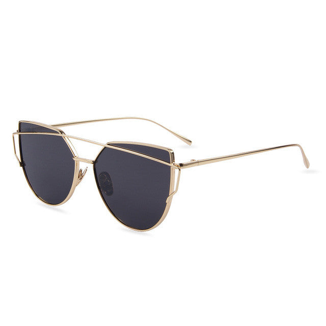 Flat Lens Cat Eye Sunglasses