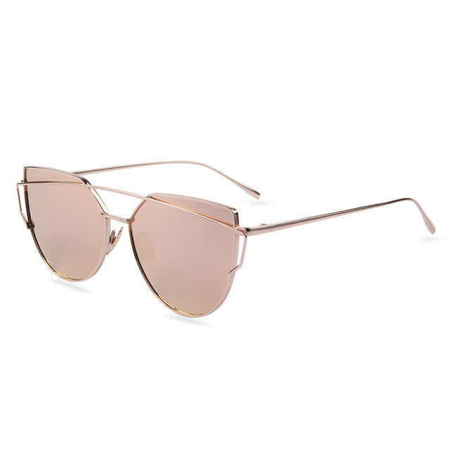 Flat Lens Cat Eye Sunglasses