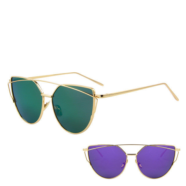 Flat Lens Cat Eye Sunglasses