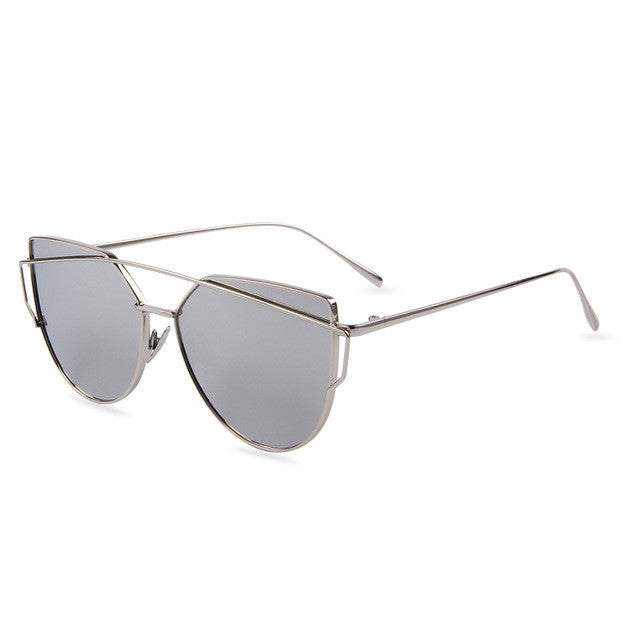 Flat Lens Cat Eye Sunglasses